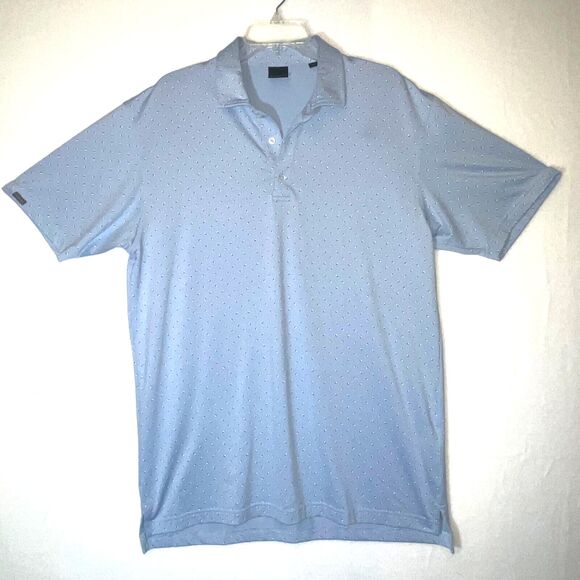 Dunning Golf Polo in‎ Light Blue all over print size large - Picture 1 of 6